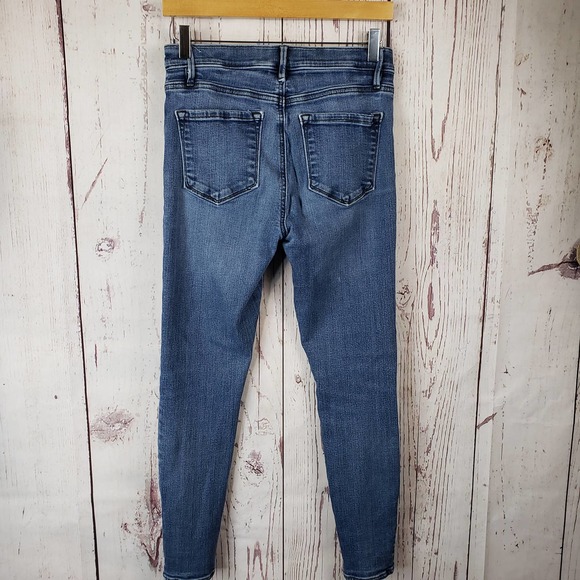 30. Ann Taylor Loft High Waist Skinny Jeans Womens Size 6 Medium Wash Blue - Picture 6 of 10